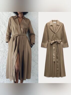 NWT Zara Midi Shirt Dress